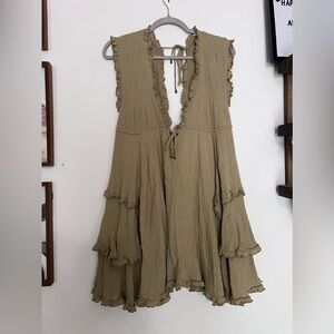 Free People Antoinette Olive Green Mini Dress small